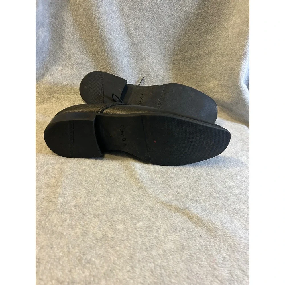 Calvin Klein Gordan Black Textured Lace Up Derby Dress Shoes Mens 8.5‎ 34F4320